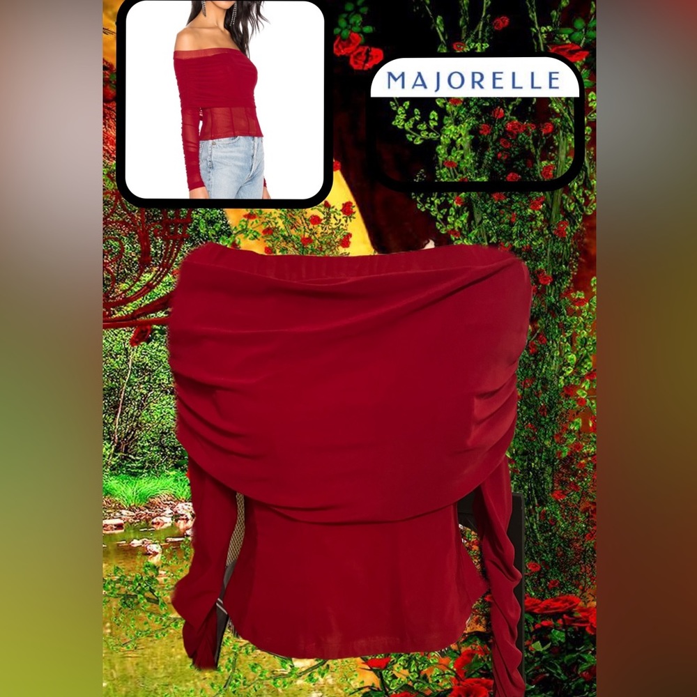 MAJORELLE Red Off-Shoulder Top